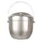 Hello Honey 1-Quart Stainless Steel Double-Wall Ice Bucket with Handle and Curved Lid, Brushed Nickel Finish